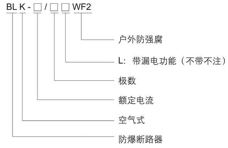 BLK系列防爆防腐断路器型号含义