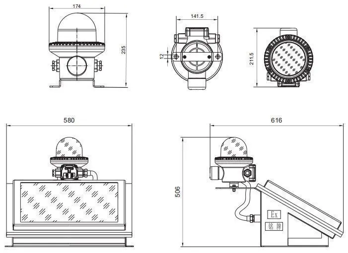 防爆航空障碍灯尺寸规格