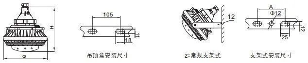 BZD130-A系列防爆灯尺寸规格