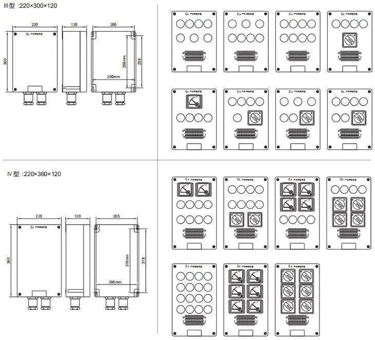 防爆防腐控制箱尺寸规格2